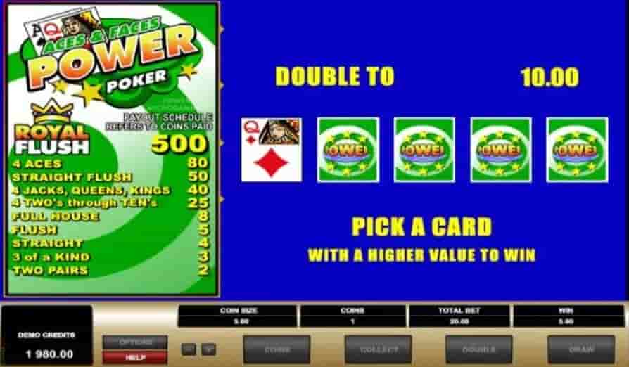Aces & Faces Power Poker Screenshot 1