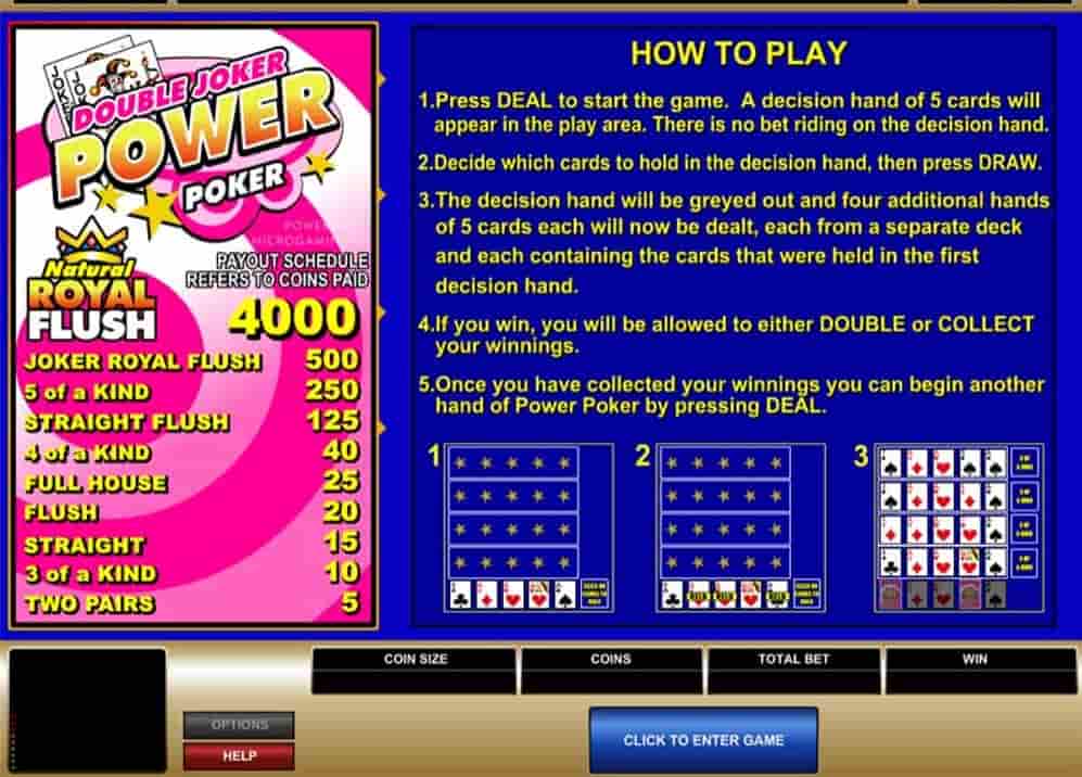 Here's the first screenshot of Double Joker Power Poker.