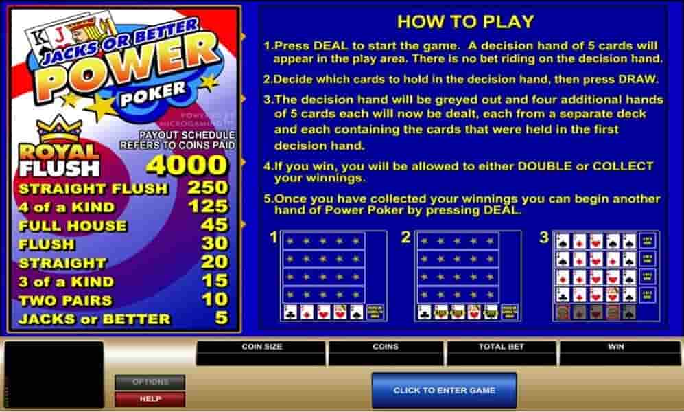 Jacks or Better Power Poker Image 1