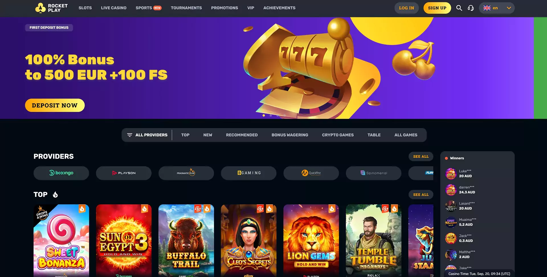 RocketPlay Casino's Web Design and User Experience