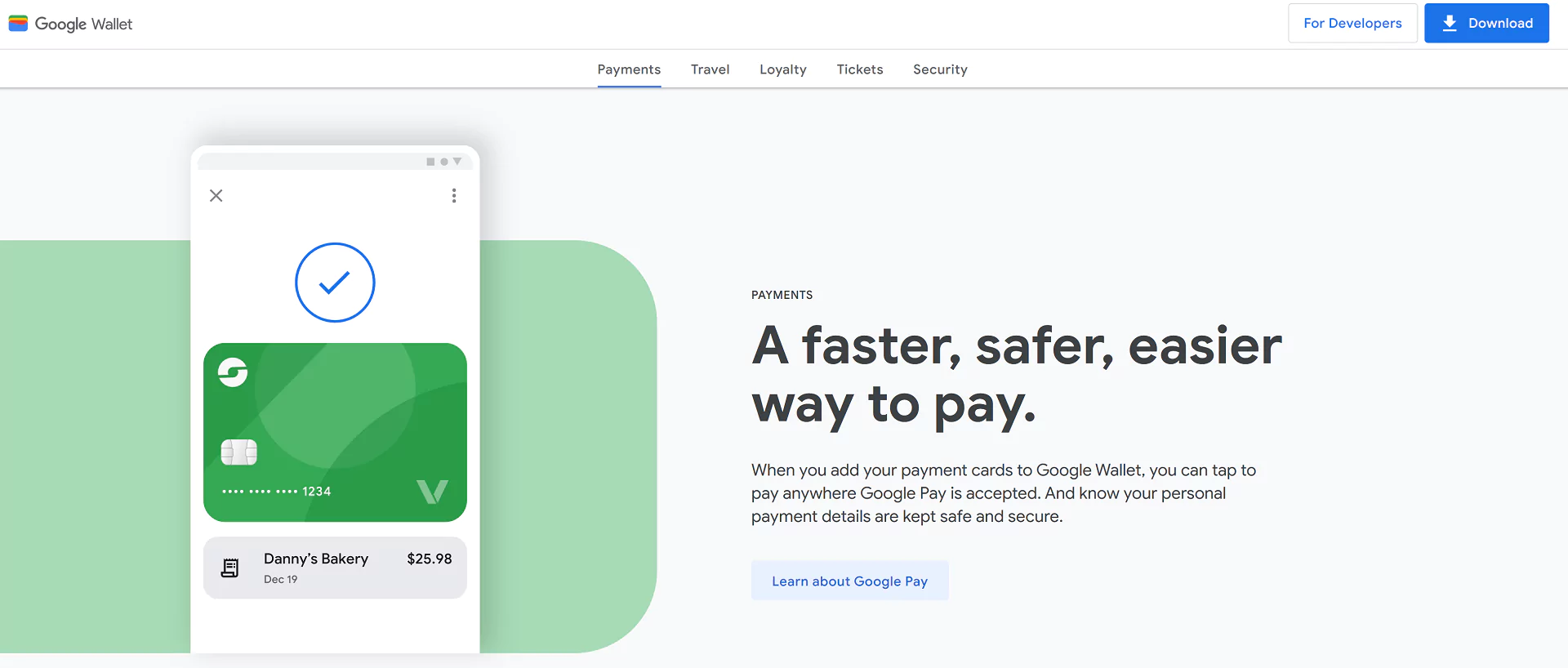 Screenshot of The GooglePay Site.