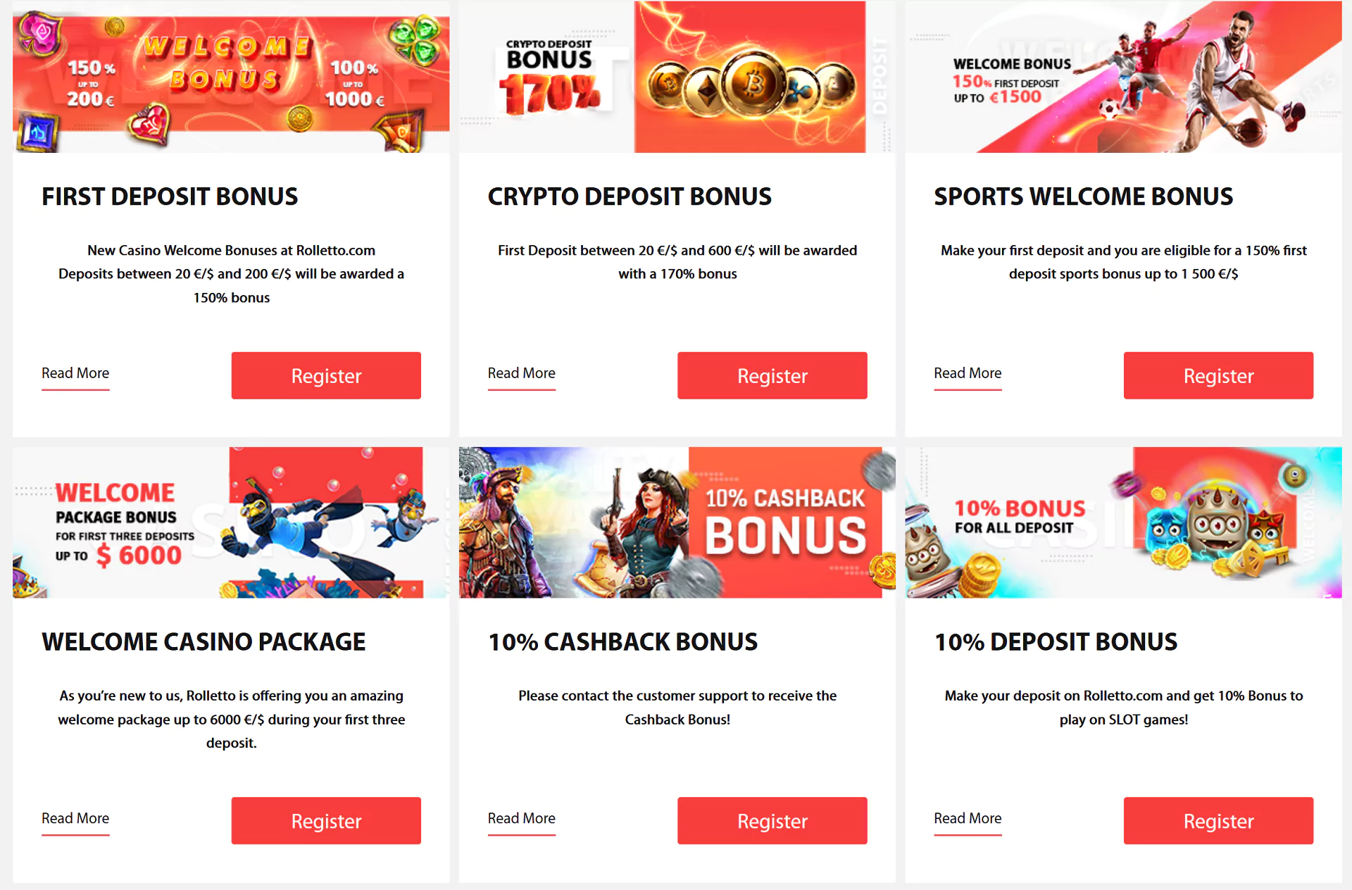 Rolletto Casino Bonuses