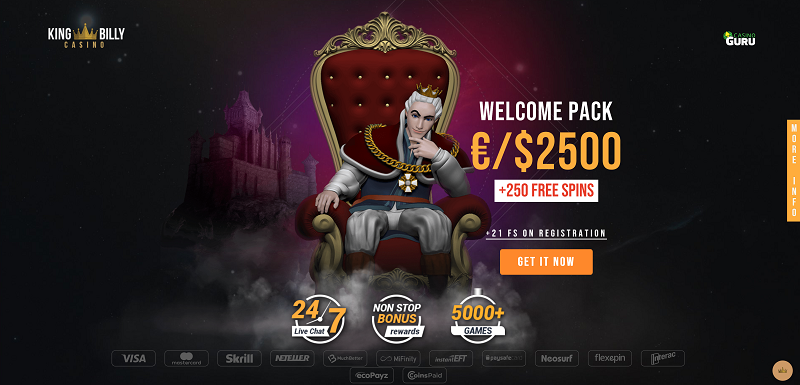 King Billy Casino Welcome Bonus