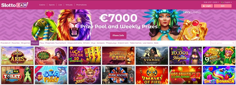 SlottoJam Main Page