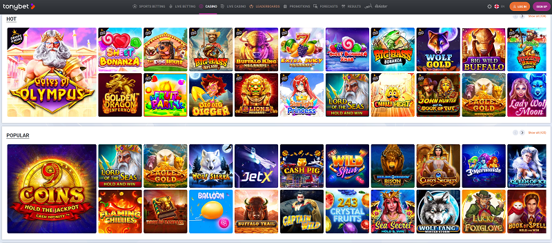 TonyBet Casino Games