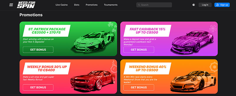 Need for Spin Casino Bonuses