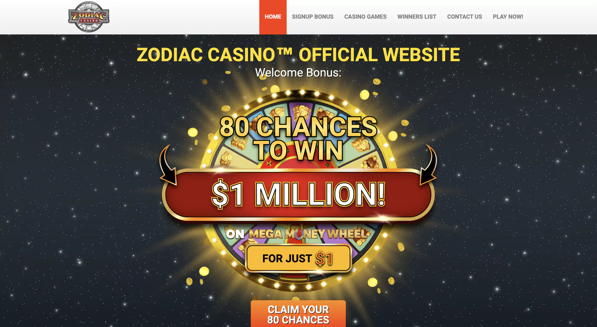 Main page at Zodiac