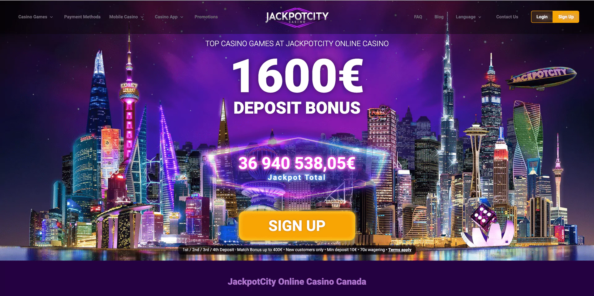 Visual representation of JackpotCity Casino