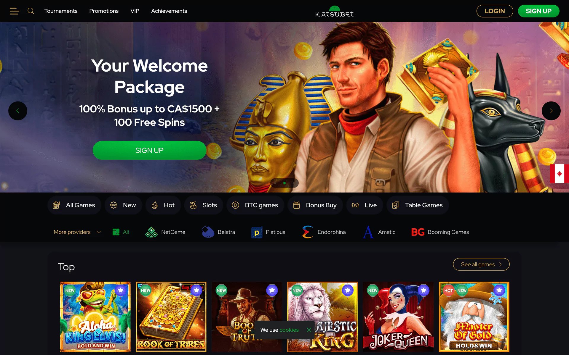 Screenshot of the KatsuBet Casino