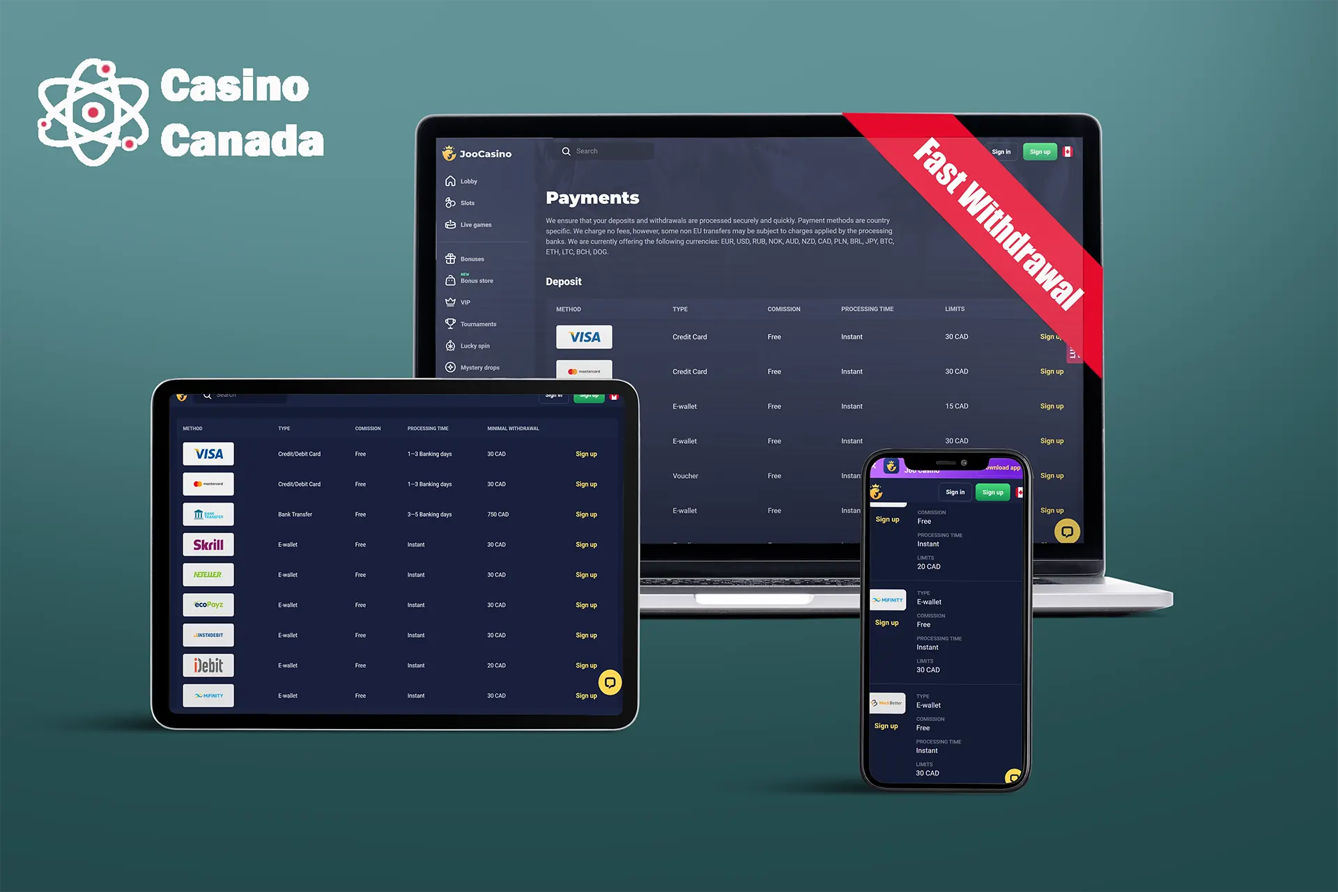 Joo casino withdrawal methods
