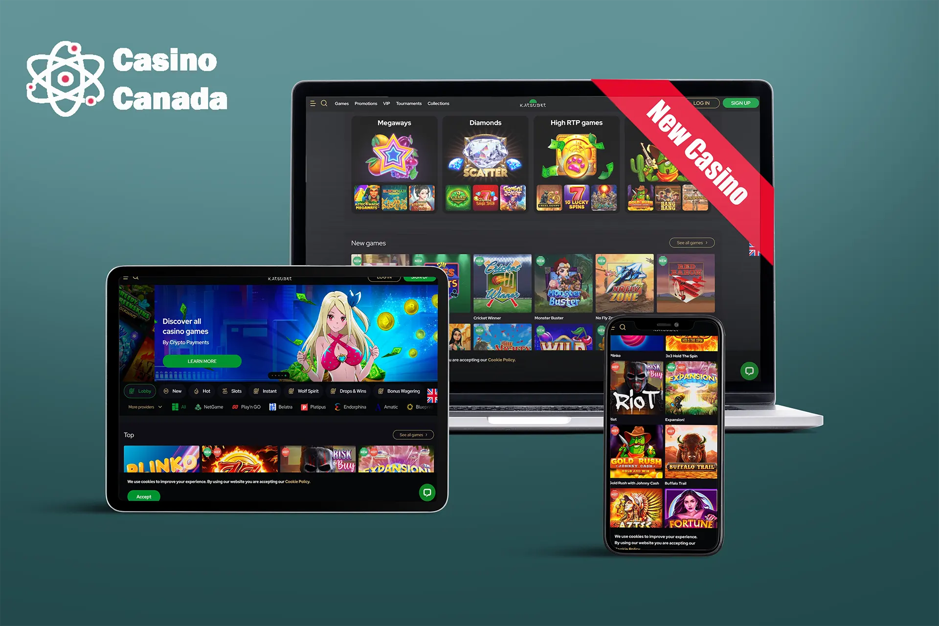 They offer a total bonus package worth up to C$500 along with 100 free spins across four initial deposits.