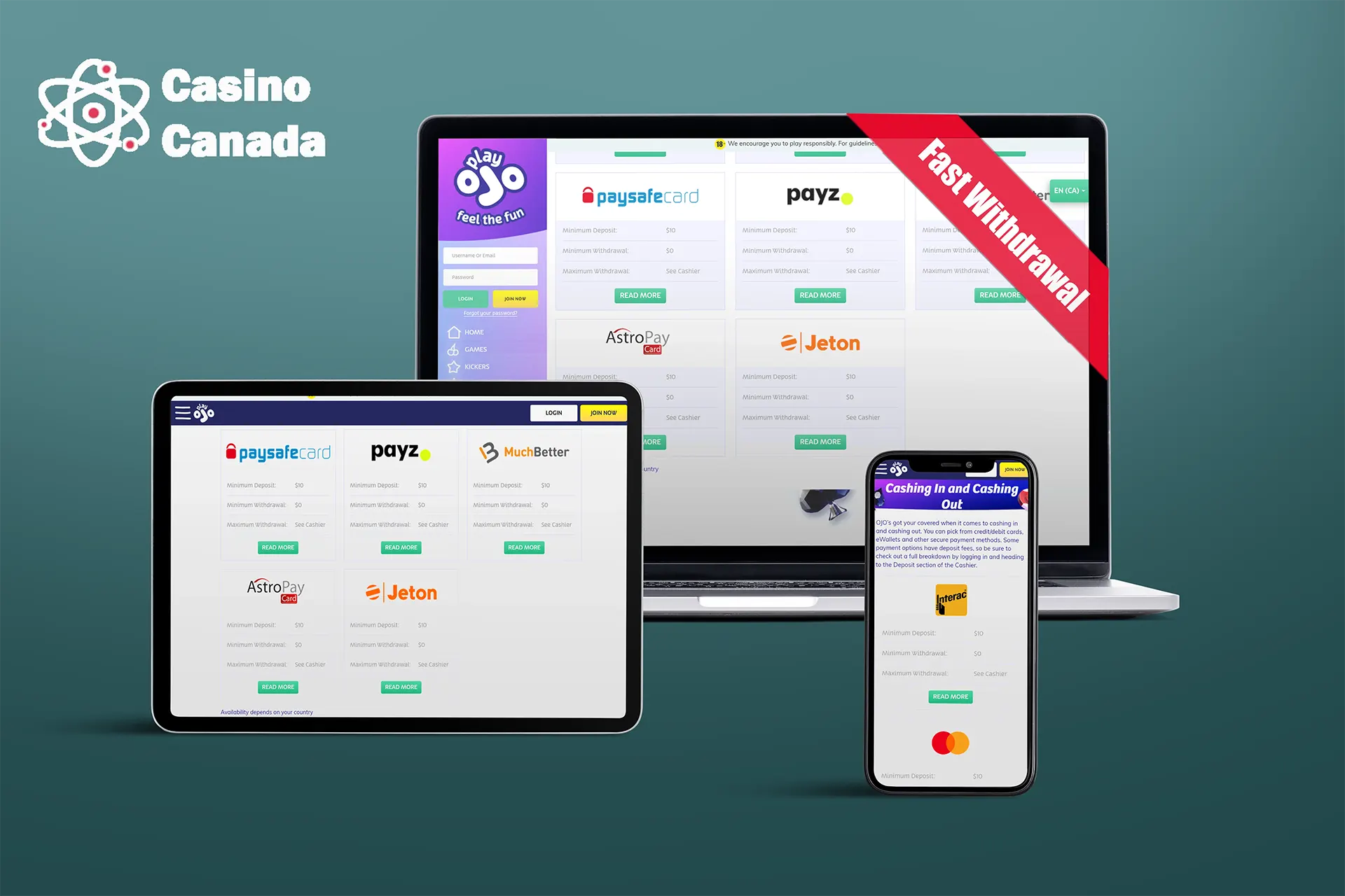 Playojo casino withdrawal methods